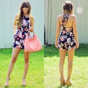 Floral halter romper from ShopHope's